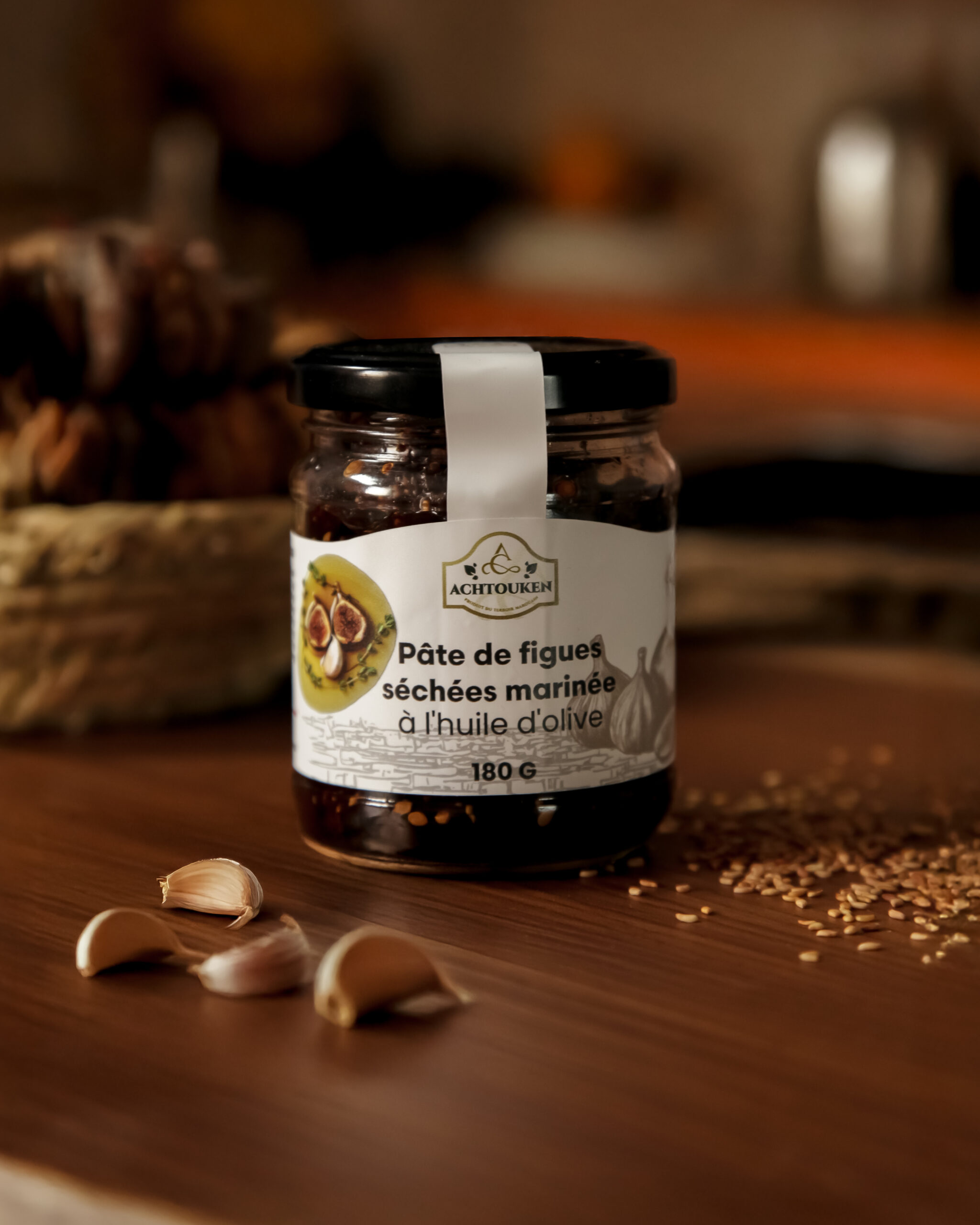 pate de figues Pâte de Figue Séchée Marinée à Huile d’Olive – Image 1